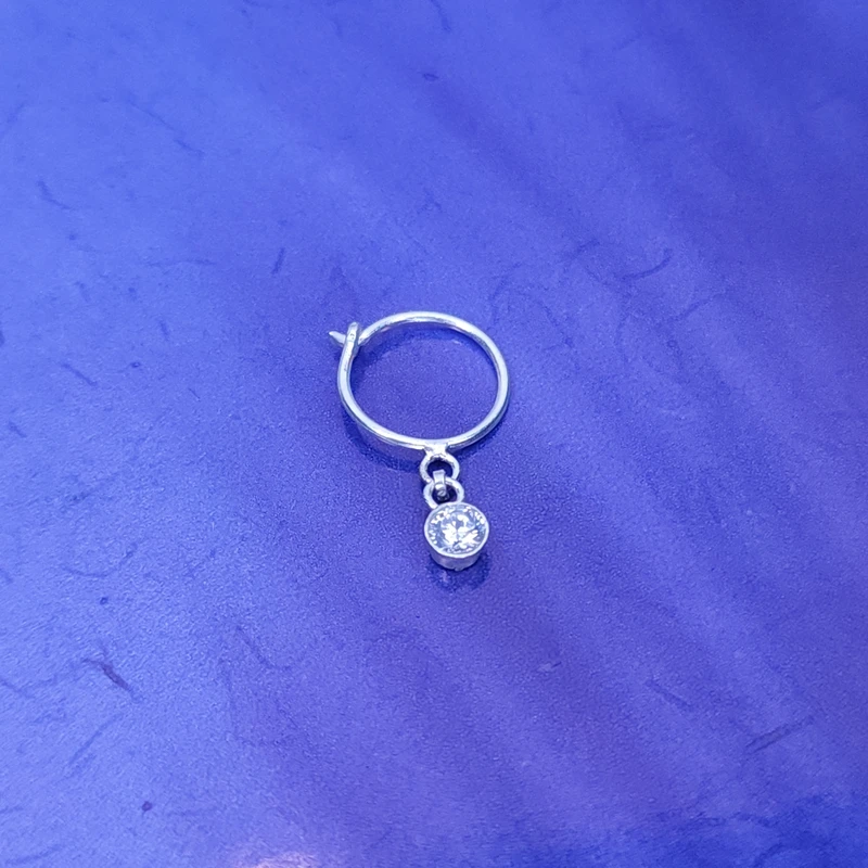 Silver Stone Jhul Nose Ring