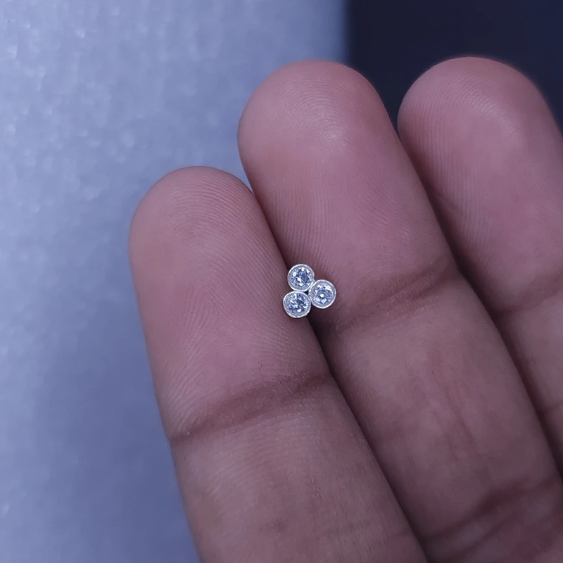 3 Stone Silver Nosepin